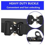 Ginwee 3-Pack Military Style Tactical Belts for Men, Quick-Release Metal Buckle with Molle Key Ring Holder, Size 50\"