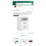 White Farmhouse Nightstand with 2 Drawers there is 2 Nightstand same color - Retail: $69