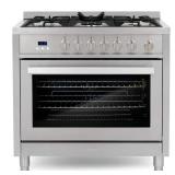 36 in. Nebula Collection 3.8 cu. ft. Gas Range, 5 Burners, Rapid Convection Oven, Cast Iron Grates in Stainless Steel - Retail: $1,790
