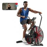 Sunny Health & Fitness Smart Customizable Air Bike Trainer  330LB Capacity Leg + Arm Cardio Workout  Fan Cycling Cardio Exerciser for Home Training  Exclusive SunnyFit App Bluetooth Link -SF-B223018 -