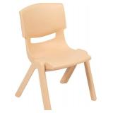 EMMA + OLIVER Natural Plastic Stackable School Chairs - 6-Piece - Retail: $122