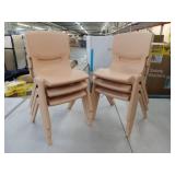 EMMA + OLIVER Natural Plastic Stackable School Chairs - 6-Piece - Retail: $122