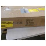 LED Queen Bed Frame with Storage and Bookcase Headboard - Retail: $219