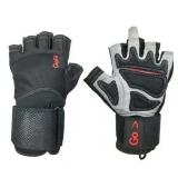 GoFit GF-EXTW-MED Xtreme Wrist-Wrap Gloves with Articulated Grip (Medium) - Retail: $32
