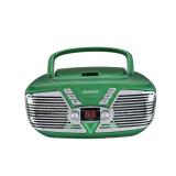Sylvania SRCD211 Portable CD Boombox with AM/FM Radio, Retro Style, Green - Retail: $68