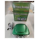 Sylvania SRCD211 Portable CD Boombox with AM/FM Radio, Retro Style, Green - Retail: $68