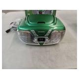 Sylvania SRCD211 Portable CD Boombox with AM/FM Radio, Retro Style, Green - Retail: $68