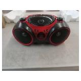 Jensen Portable CD Player with LED Display with AM/FM Stereo Radio and Aux Input - Red: Boombox with Dual Speakers and AC Power Adapter - Retail: $33