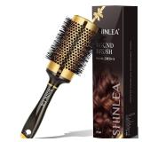 Large Round Brush for Blow Drying, Aluminum Round Hair Brushes for Women, Roller Brush for Blow Drying and Styling, Gold, For Curly and Straight-2 Inch Barrel, 2.95 Inch with Bristles