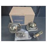 SCHLAGE F10 PLY 609 CAM Camelot Collection Plymouth Passage Knob, Antique Brass