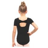 Stelle Leotard for Girls Toddler Ballet Leotards Dance Gymnastics Outfits with Bow Back (Black, 8 Years)