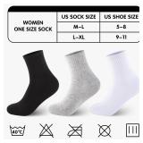 Monxiery Womens Cotton Cushioned Ankle Socks, Athletic Quarter Mini Crew Socks.
