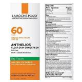 La Roche-Posay Anthelios Clear Skin Sunscreen Dry Touch SPF 60, Oil Free Sunscreen For Face, Oil Absorbing, Broad Spectrum SPF + Antioxidants, Non-Greasy, Oxybenzone Free, Travel Size