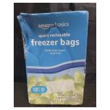 Amazon Basics Reclosable Freezer Quart Bags, BPA Free, 120 Count (Previously Solimo)