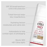 EltaMD UV AOX Elements Tinted Mineral Face Sunscreen Lotion, Tinted Moisturizer for Face SPF 50 with Antioxidants, For Dry Sensitive Skin 1.7 oz Pump