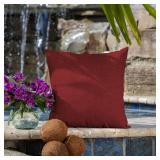 Arden Outdoor Toss Pillow, 2 Pack, 16 x 16, Rain-Proof, Fade Resistant Ruby Red Leala
