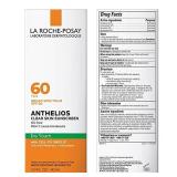 La Roche-Posay Anthelios Clear Skin Sunscreen Dry Touch SPF 60, Oil Free Sunscreen For Face, Oil Absorbing, Broad Spectrum SPF + Antioxidants, Non-Greasy, Oxybenzone Free, Travel Size