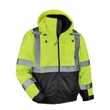 Ergodyne unisex adult High Visibility Reflective Winter Jacket, Insulation Ergodyne GloWear 8377 Type R Class 3 Lime Quilted Bomber Jacket 5XL, Lime, 5X-Large US