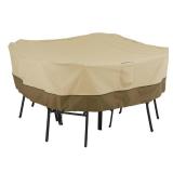 Classic Accessories Veranda Water-Resistant 66 Inch Square Patio Table & Chair Set Cover