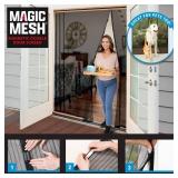 Magic Mesh Double Door- Hands Free Magnetic Screen Door, Fits French & Sliding Doors 75 in x 83 in