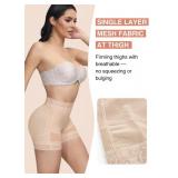 SHAPSHE Faja Shorts Tummy Control Colombiana Middle Waist Body Shaper Butt Lifter Shapewear Panties for Women Beige, XL