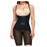 Nebility Full Body Shapewear for Women - Open Bust Shapewear Tummy Control Faja Body Shaper Bodysuit Shorts Seamless Girdle, L