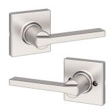 Kwikset Casey Interior Passage Door Handle, Lever For Closet and Hallway Doors, Reversible Non-Locking Handle Lever, Satin Nickel , with Microban Protection