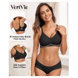 Vertvie Womens Seamless Bra No Underwire Comfort Push Up Bras Buttery Soft Wireless Bralette Full Coverage Sport Everyday Bra(Black,Medium)