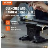 VEVOR Single Horn Anvil, 9 Lbs Cast Steel Anvil, High Hardness Rugged Round Horn Anvil Blacksmith, Compact Design and Stable Base, Forge Tools and Equipment, Metalsmith Tool for Bending and Shaping