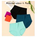 ASIMOON Tummy Control Underwear for Women Cotton High Waisted Plus Size Full Coverage Shaping Panties Briefs Ladies Pack XL