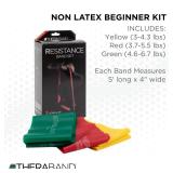 THERABAND Resistance Bands Set, Beginner Kit, Yellow, Red, Green, Non-Latex Elastic Bands for Exercise & Physical Therapy, Strength Training Bands for Upper & Lower Body Fitness