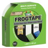 FrogTape Multi-Surface Painters Tape with PAINTBLOCK, 2 Inch Wide (1.88 In. x 60 Yds), Medium Adhesion, Green, 1 Roll (1358464)