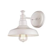 Design House 579649 Kimball Industrial Farmhouse 1-Light Indoor Wall Light with Metal Shade for Hallway Bathroom Kitchen Foyer, Antique White