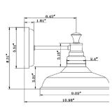 Design House 579649 Kimball Industrial Farmhouse 1-Light Indoor Wall Light with Metal Shade for Hallway Bathroom Kitchen Foyer, Antique White