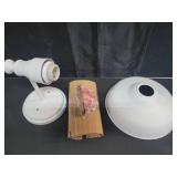 Design House 579649 Kimball Industrial Farmhouse 1-Light Indoor Wall Light with Metal Shade for Hallway Bathroom Kitchen Foyer, Antique White