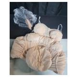 Adjustable Fat Suit Old Lady Costume for Adults Men Women, Funny Fat Body Suit Belly and Butt Padding, Halloween Cosplay Dress Up Party Outfit, 100th Day of School Gag Gift, Adult