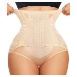 URSEXYLY Tummy Control Shapewear for Women Faja Body Shaper Breathable High Waisted Butt Lifting Panties(Medium,Beige)