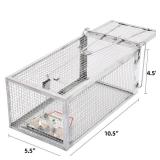 Kensizer 2-Pack Humane Rat Trap, Chipmunk Rodent Trap That Work for Indoor and Outdoor Small Animal - Mouse Voles Hamsters Live Cage Catch and Release