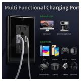 USB Charger Outlet/Duplex Receptacle, Tamper Resistant, 3.6A 5V DC Type A Type C, 15A 120V AC, UL & CUL Listed, with Wall Plate,Black