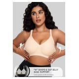 OEAK Women Comfortable Push Up Bras Wireless Seamless Full Coverage Bralette Buttery Soft Everyday Tshirt Bra Convertible Bra Nude XL