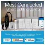 Lutron Caseta Smart Switch 3-Way Kit, with Pico Remote, Wallplate, Wall Bracket for LED Lights and Fans, 5 Amp, Neutral Required, P-PKG1WS-WH