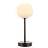 Natalia 12.25  Bohemian Farmhouse Iron Rechargeable Integrated LED Table Lamp  Oil Rubbed Bronze/White