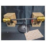 JONATHAN Y JYL7574A Jaxon 13.25" 2-Light Industrial Farmhouse Iron LED Vanity Coastal Contemporary Bathroom Hallway Living Room Bedroom Mirror Cabinet, Oil Rubbed Bronze/Brass Gold