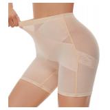 SIMIYA High Waist Stay Put Body Shaper Stomach Compression Shapewear Thong Beige, L