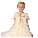 haozaikeji Girls Faux Fur Wrap Shawl Flower Girls Princess Wrap Wedding Tippet Stole Furry Bolero Shrug for Christmas Party