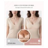 FeelinGirl Womens Wireless Bras Push Up Support Full Coverage Bralettes No Underwire Bra Seamless Tshirt Bras Skin 34D