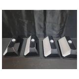 Home Zone Mesh Linkable Series 4-Pack Solar SMD LED Security Wall Pack Light, 800LM, Auto-Linking, 120x26 ft Motion Detection, 3000L Warm White, 800 Lumens, Customizable 4-Channel Settings, Black