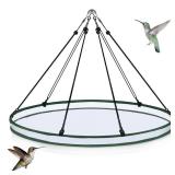 FoldTier Universal Wild Bird Seed Catcher Hanging Hoop Platform Bird Seed Catcher Tray for Hummingbird Feeders Bee Feeder Outdoor Garden Accessories(1 Pieces,30 Inch)