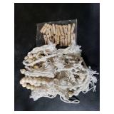 Poefditev Macrame Hanging Photo Display Boho Wall Decor with String Lights Wooden Beads Garland Picture Frame Collage Holder with 30 Clips for Room, Bedroom, Dorm, Christmas Teenage Teen Girl Gifts (B