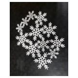 Bucherry 12 Pcs Wooden Snowflake Table Decor 3D Snowflake Tabletop Signs and Centerpiece for Christmas Xmas Winter Wonderland Decorations Home Party(White)